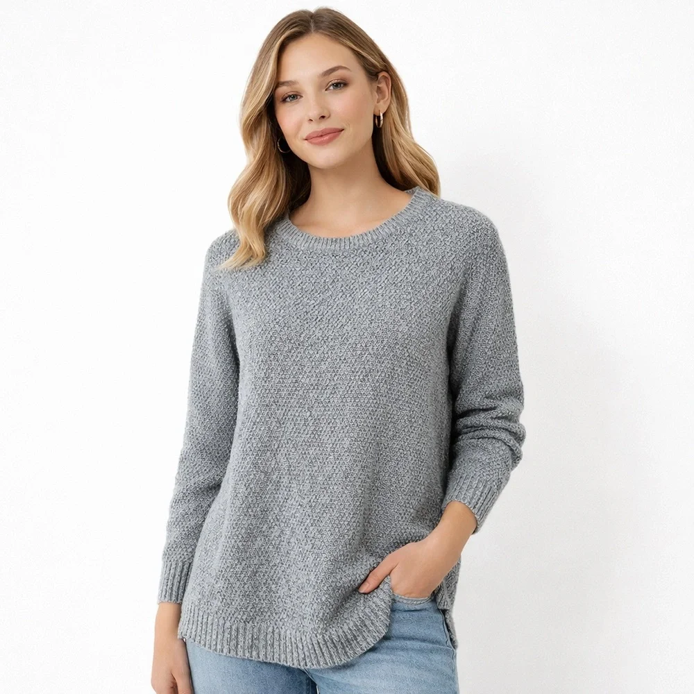 Pink Clover Gray Knit Boat Neck Sweater XXL